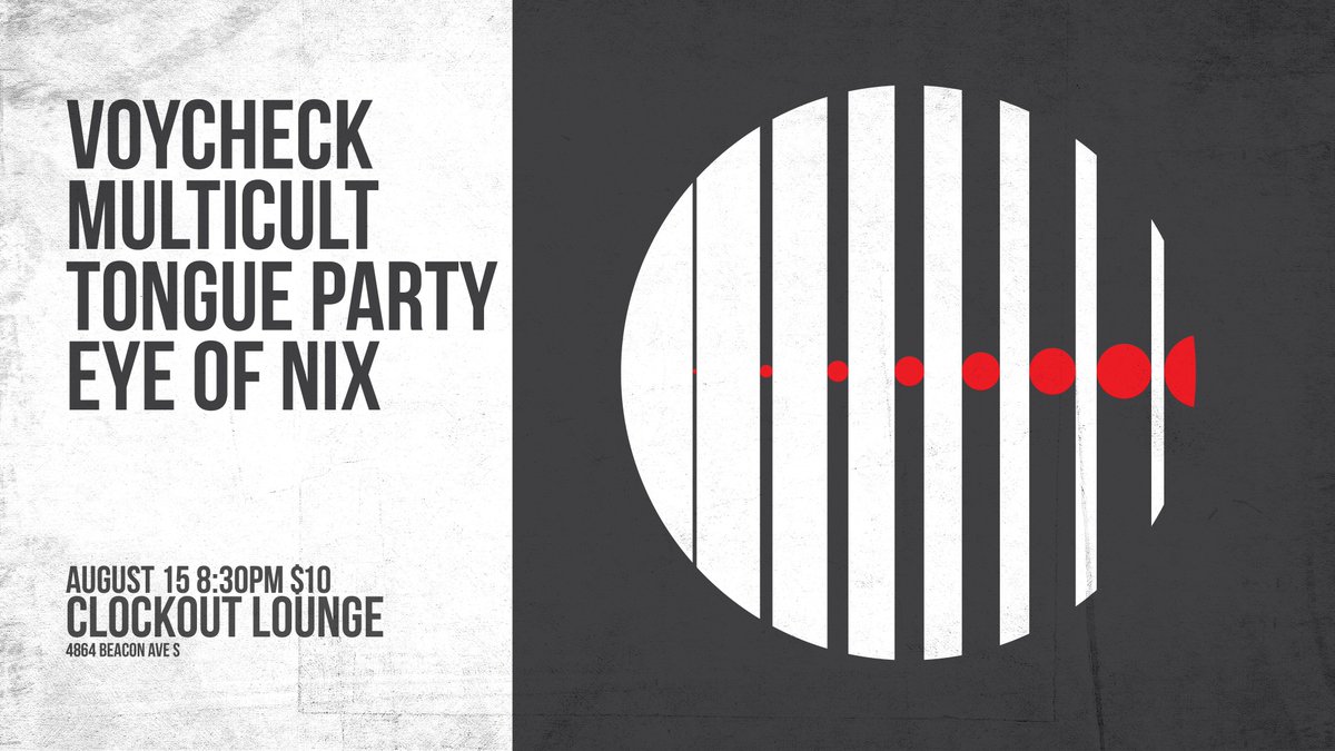 No cult above Multicult. August 15 at the Clock-Out.