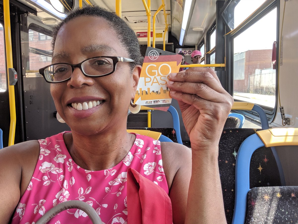 RobbynLewis46th's tweet photo. My 1st event today involved going to church! Now headed to meet a friend for lunch - but don't have my charm card. I put a $5 bill in the box and got a GO Pass. Had never used this before. Thanks for the technology, MTA! #DelegateOnTheBus #GoPass https://t.co/XEzB15PMtV