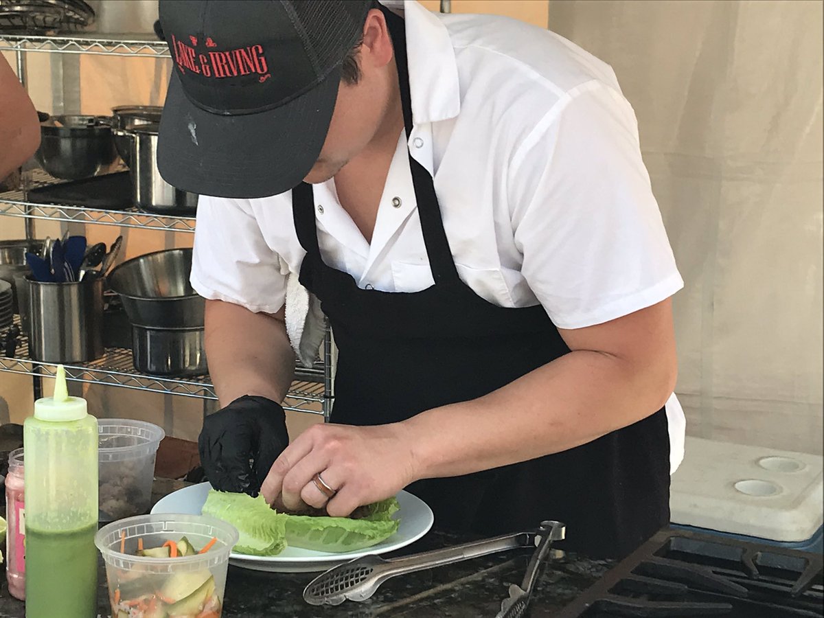 <a href="/UptownArtFair/">Uptown Art Fair</a> Culinary Arts Competition - Semis: Chef Dewey Ikeda from <a href="/Lake_Irving/">Lake & Irving</a> took out Chef Matt Lepisto from <a href="/loavesandfishes/">Sacramento Loaves & Fishes</a> in a Pork Sausage battle. Basket ingredients honeys, salts, butter