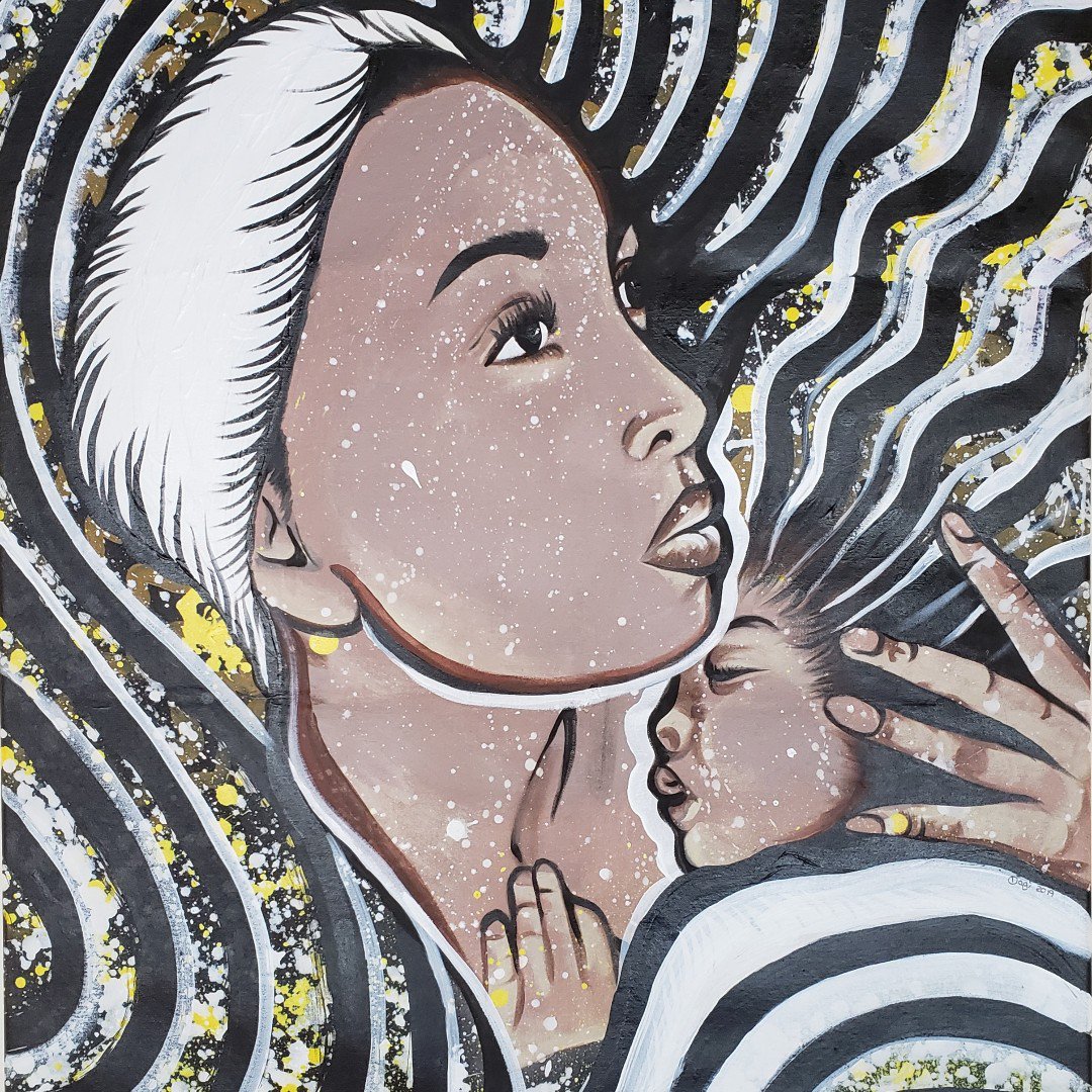 whalingmuseum's tweet image. #CapeVerdeanVoices opened at the Whaling Museum on June 28 and will run to August 30, 2019. Each artwork in the exhibition speaks to the #CapeVerdean experience and #CaboVerde. Don’t miss #MothersLove by artist Adalgisa Andrade.