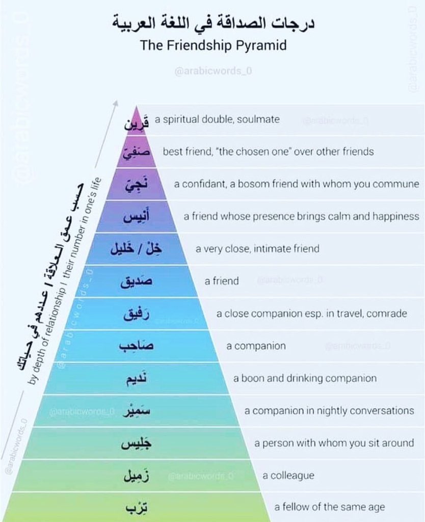Ola Doudin En Twitter The Beauty Of Arabic Language 13 Words To Describe The Different Levels Of Friendship Https T Co Tzqmiyellq Twitter