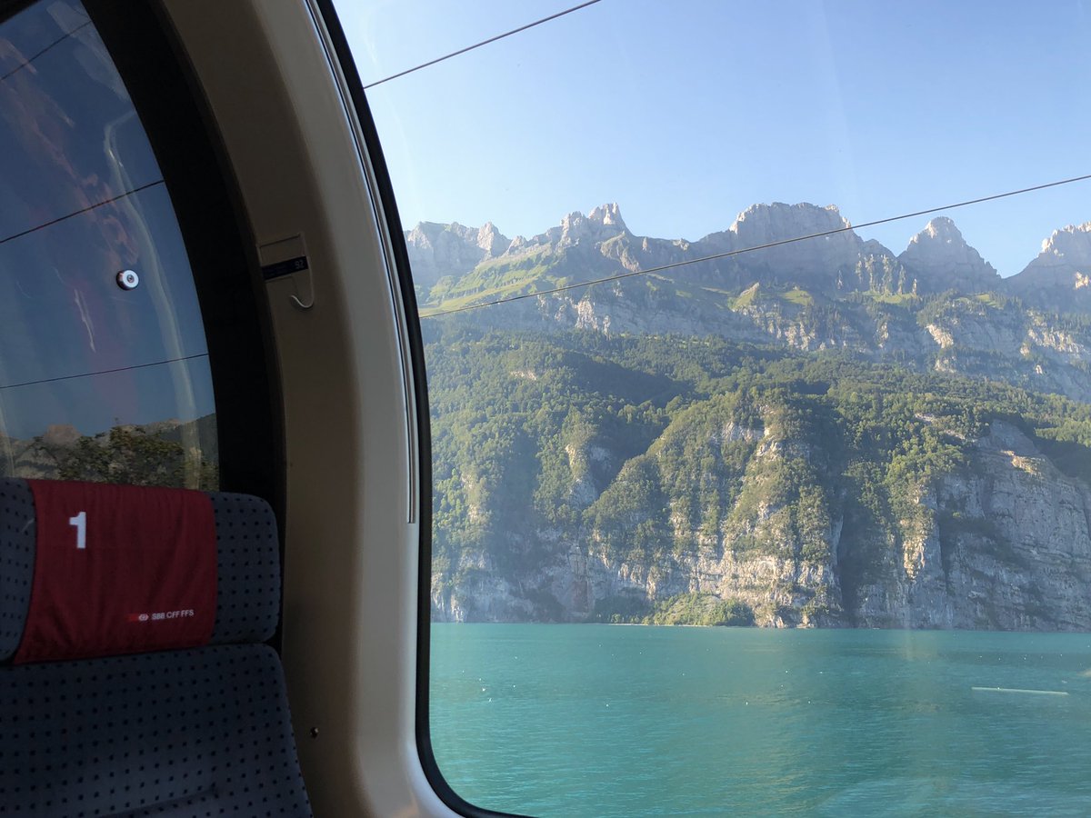 AndreasWiede's tweet image. By train via the #Arlberg line in Austria and along #Walensee in Switzerland with @unsereOEBB #Eurocity #Transalpin #Pano