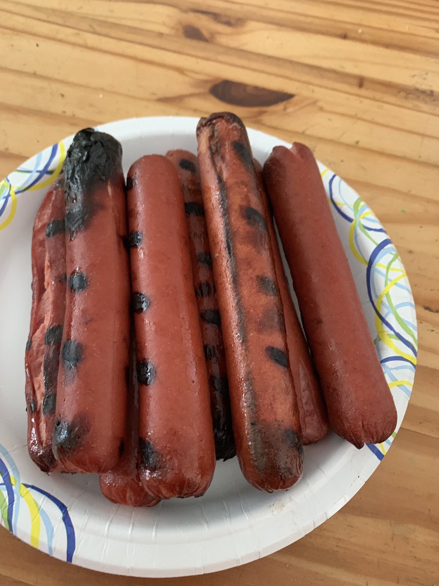 GrillinThyme's tweet photo. First a little hot dog lunch, chicken wing snack and smoked pork butt dinner. #ENCBBQ #thickcut #sowhatmykidlikesdogs #BBQLife #GDS #GrillGrates https://t.co/NzLRpPPfdW