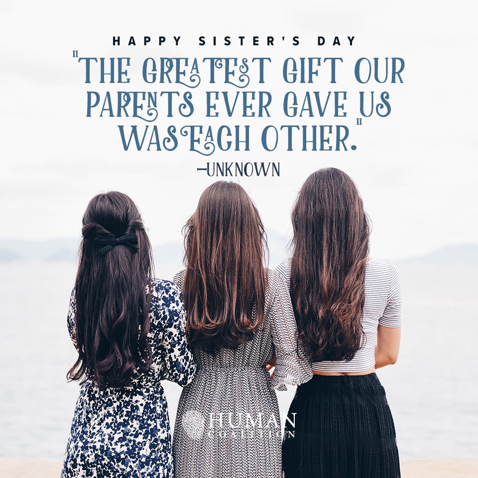 HumanCoalition's tweet photo. What do you most appreciate about your sister?

#ReachRescueRestore; #HumanCoalition; #Helphurtingwomen; #Helpthehurting; #HelptheVulnerable; #Savethebabyhumans; #Preborn; #Rescuethepreborn; #Endabortion; #Restorefamilies; #Abortion; #Valuelife; #Prolife; #sisters https://t.co/4cbpWyTym1