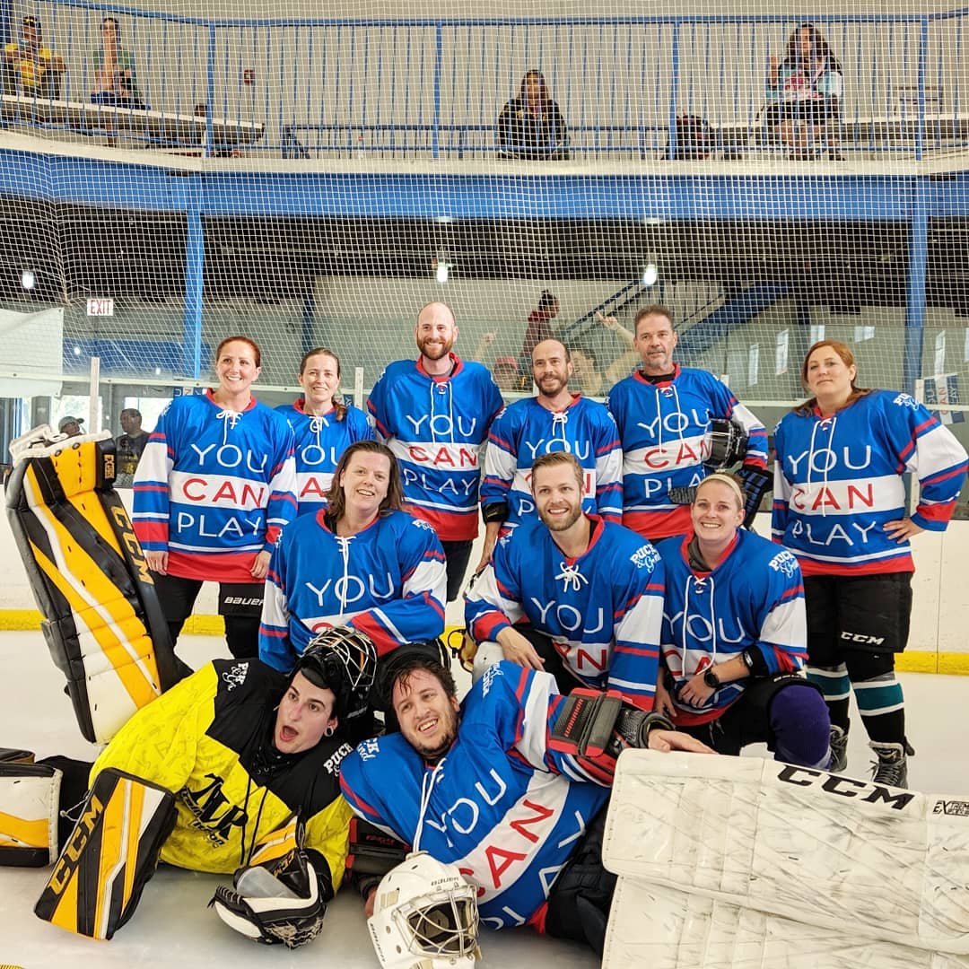 digipub's tweet photo. Delighted to be on the @YouCanPlayTeam  at this year's Puck &amp; Grind! 

Hockey, good people, waffle bars, and raising money for @howardbrownhc !  Win-win-win-win! 

(Even if we didn't get any actual wins in the tourney...  😩) https://t.co/2D645FVEVe