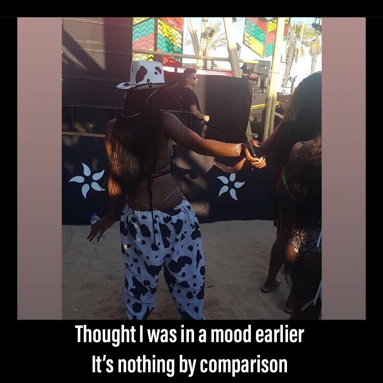 afronationspot's tweet photo. Think day 4 of #afronation is a mood? Nah fam. This is a mooed 🐄

#afronationportugal https://t.co/Z6d3s8grQ0