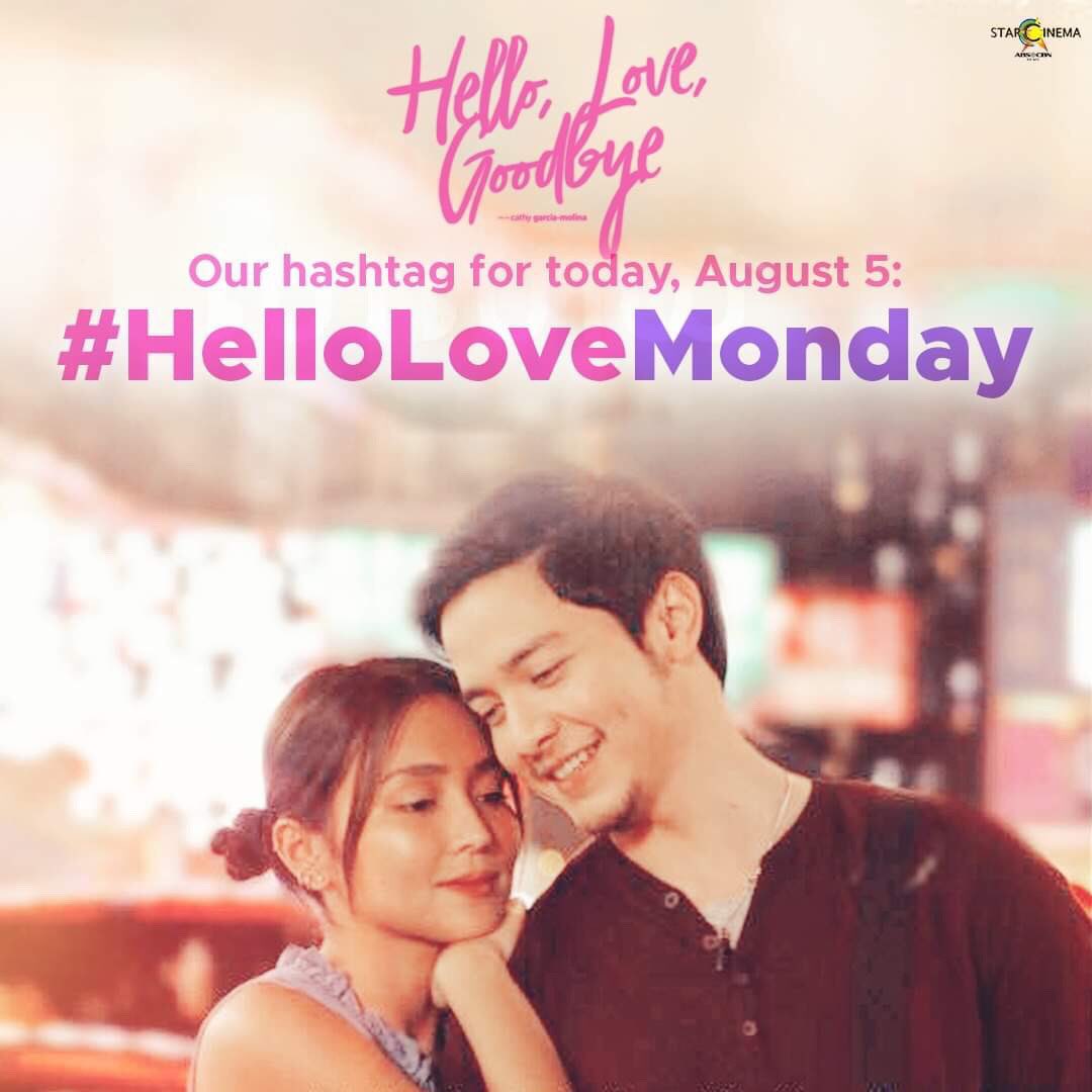 StarCinema's tweet photo. A weekend full of LOVE dahil sa inyo! Maraming, maraming salamat po sa mga pusong naabot at naniwala sa kwento ng #HelloLoveGoodbye ❤️❤️❤️ #HelloLoveMonday https://t.co/ICiVpuRo11
