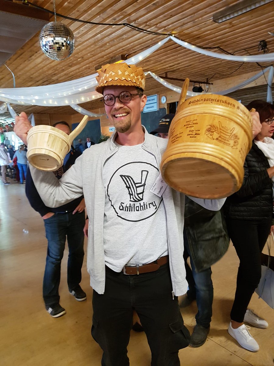 sahtilah's tweet photo. Yesterday was the highlight of the #sahti year when the annual Finnish Sahti Championships took place in Hartola. And what's the best Ari Rämö WON THE WHOLE THING BROUGHT THE TROPHY HOME TO LAHTI!!! https://t.co/PNtGiaAoPS