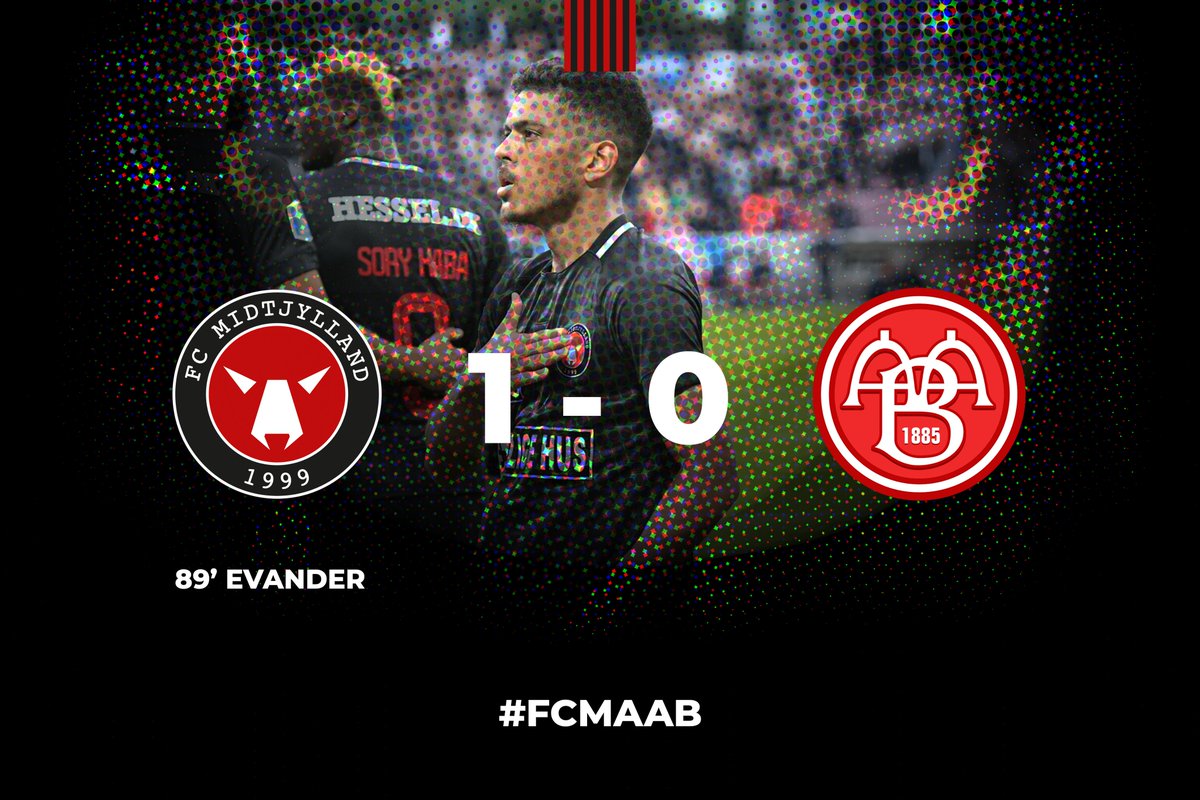 fcmidtjylland's tweet photo. VI GØR DET IGEN!!! På trods af stor modgang, hiver vi alligevel sejren hjem!!!! 🖤❤ 

#FCMAAB #sldk https://t.co/wfaCF1Ibeu
