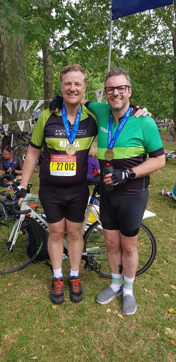 tommyrpearson's tweet photo. Huge thanks to Ben from @EvansCycles who helped sort out my puncture just after Box Hill. Total hero. And my brilliant riding partner @kierancooper. That's another one done Kieran! #prudential100 https://t.co/QFIP3Gfgcm