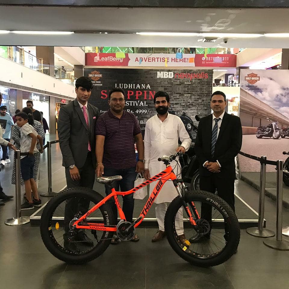 SandeepJourno's tweet photo. Lucky draw contest at Ludhiana Shopping Festival, MBD Neopolis Ludhiana mall on Sunday. Bumper prize winner of Harley Davidson Bike,  Taranjit Singh, resident of Village Faizgarh, Malerkotla, district Sangrur won Harley Davidson street 750 bike worth Rs 5, 33, 000 lakhs. https://t.co/5Yj0H7HWv8