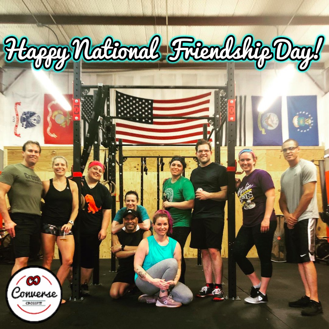 ConverseCF's tweet photo. Happy National Friend Day!  Stay tuned for more information about our Bring a Friend Week at the end of the month!  #conversecrossfit #crossfitcommunity #crossfitfamily #bringafriend https://t.co/xb0LPCCCnY