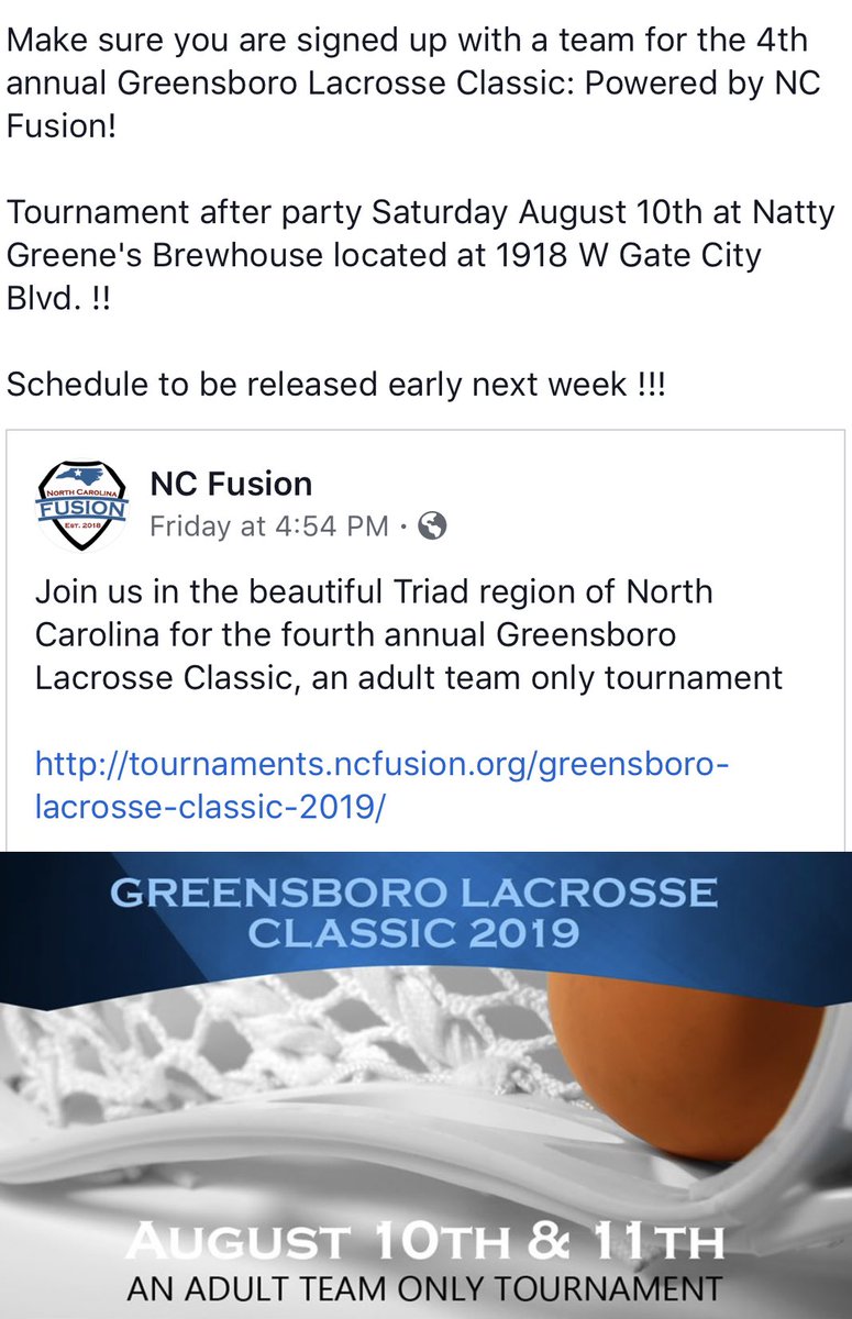 triadlaxco's tweet photo. See you in 6 days for the 4th annual Greensboro Lacrosse Classic! https://t.co/iNxbvCs7S4