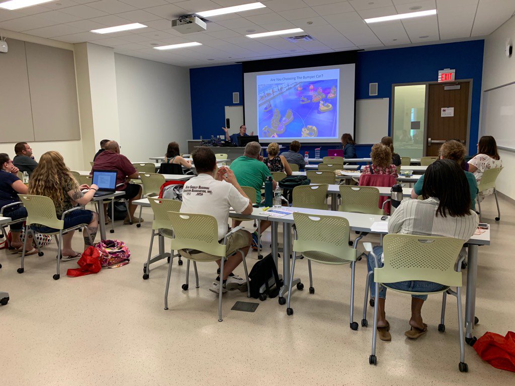 ProLearnMTA's tweet photo. “Hold on Tight, it may be a bumpy ride!” With Joyce Hanousek and Sean O’Neill. #mtasummer Talking about changing inappropriate behavior in students. https://t.co/GIz1DBT1eD