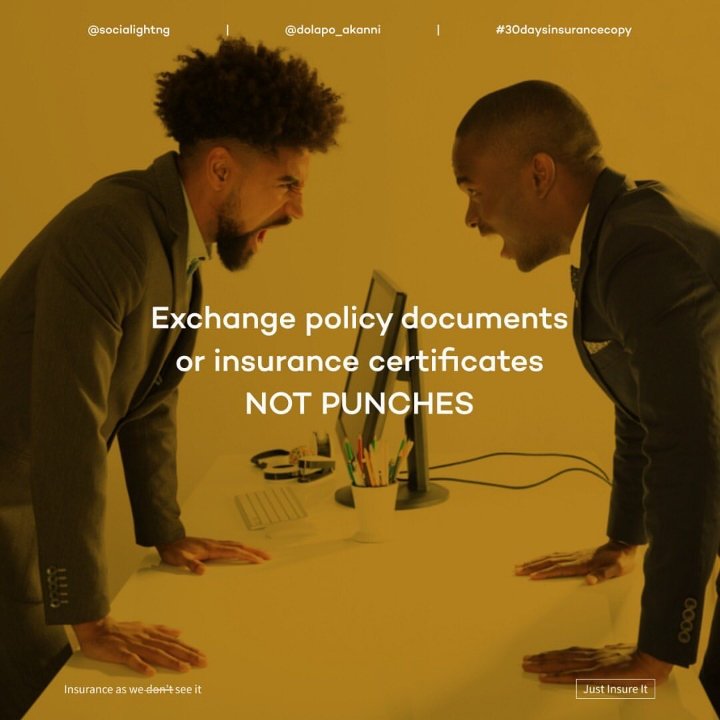 socialightng's tweet photo. Day 24 #30dayscopyofinsurance
CW - @dolapo_akanni
Agency - @socialightng
Graphic Designer - @yomrond .
Media Partner - @bugist_official
#Socialight #SocialightLimited #insuranceaswedontseeit #adcopy #copyad #copywriting #copy #advertising #selling #salesman https://t.co/QfMB4ehK24
