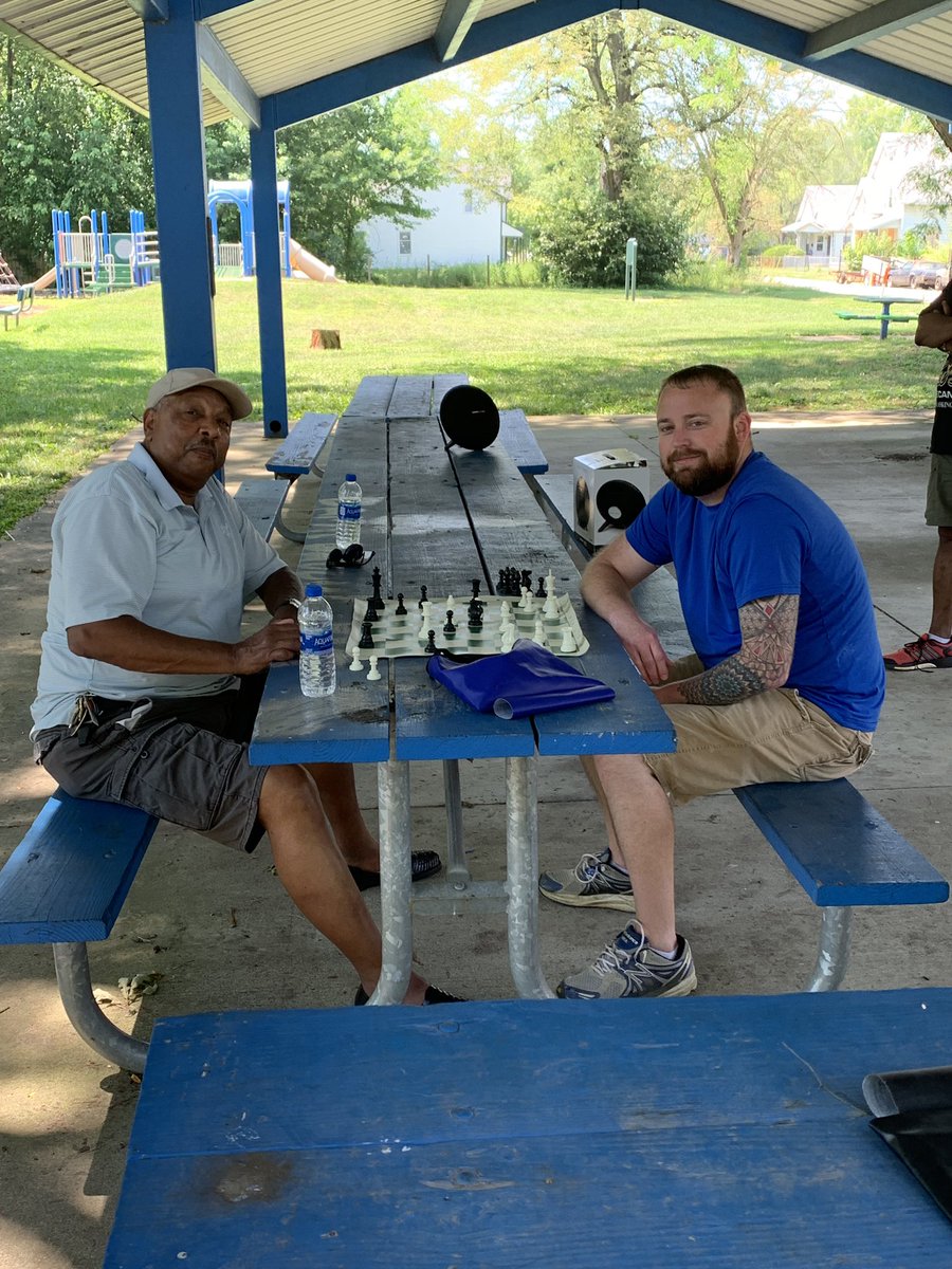 IMPDnews's tweet photo. The best peacemakers in any neighborhood are the neighbors themselves. It takes an entire community to create a safe community and it can start with a simple game of chess. #SeeSomethingSaySomething #PIOConnect https://t.co/HDgYQP3mSy