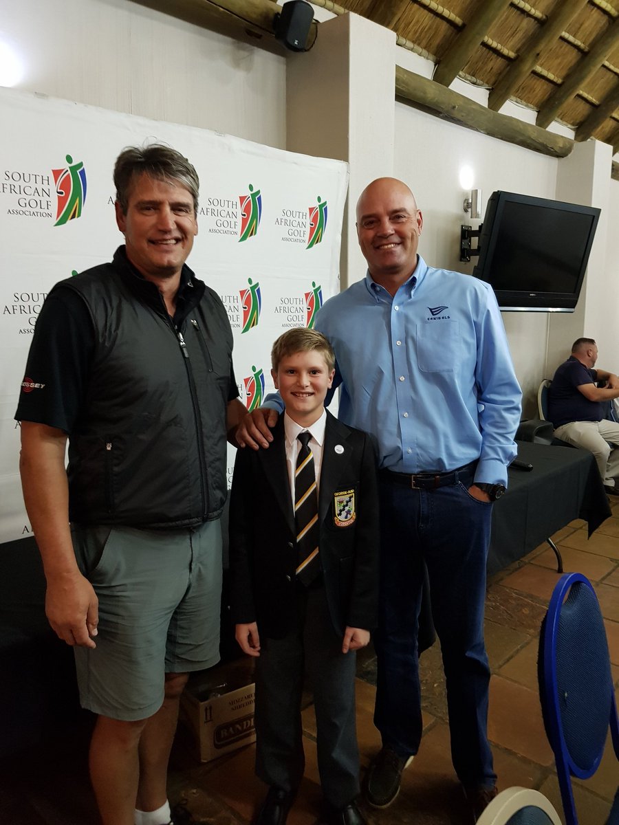 Nicogolfpro's tweet photo. It was my Honor to Open the Ernie Els Primary schools event tonight @MagaliesParkR Golf course Great to see Dirk Els and his Son, Ross who is playing in the event 🏆 Another Champion in the making @TheBig_Easy https://t.co/yJ5lm12iy8
