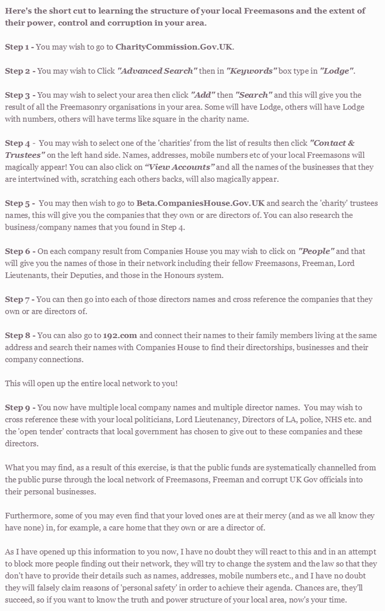 I am showing you what Freemasons, corrupt UK officials &amp; 'elites' are afraid of you knowing.

I am showing you what "they" don't want you to see. I am showing you their world, a world where rules &amp; controls don't apply.

Click image, side click/view/save image for best resolution