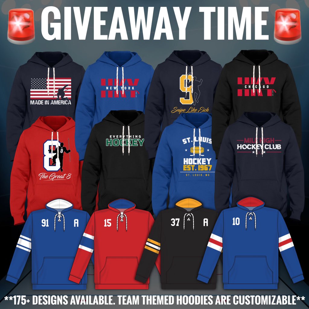 🚨GIVEAWAY TIME🚨

Retweet for a chance to win any hockey lace hoodie from our store! You must be following us for a chance to win. The winners will be selected on September 3rd. Perfect for those cool summer nights☺️🏒