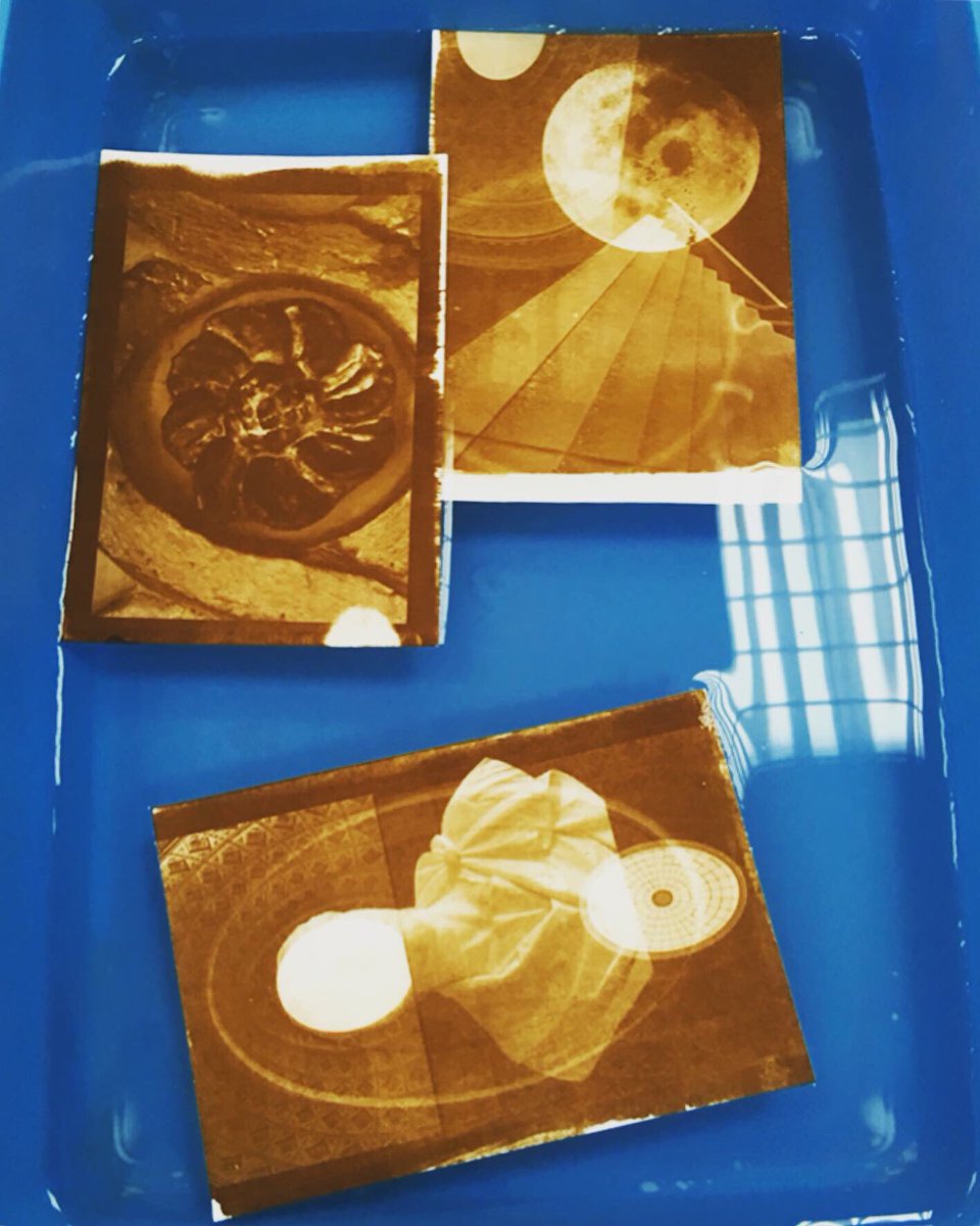 Some images from my Salt Print Photography workshop <a href="/offshootgallery/">Offshoot Gallery</a> We experimented with architectural image collage and printing with 3D objects. The sun even came out for us to print outside ☀️🙌🏻