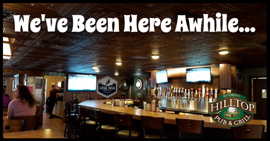 HilltopPubGrill's tweet photo. Here's a fun little fact about us: We've been here for quite awhile. Hilltop Pub &amp; Grill started off as the Hilltop Bar way back in the 40s! Let's take a trip down memory lane. What's your earliest memory of visiting Hilltop? https://t.co/oYxPtJ35Rp