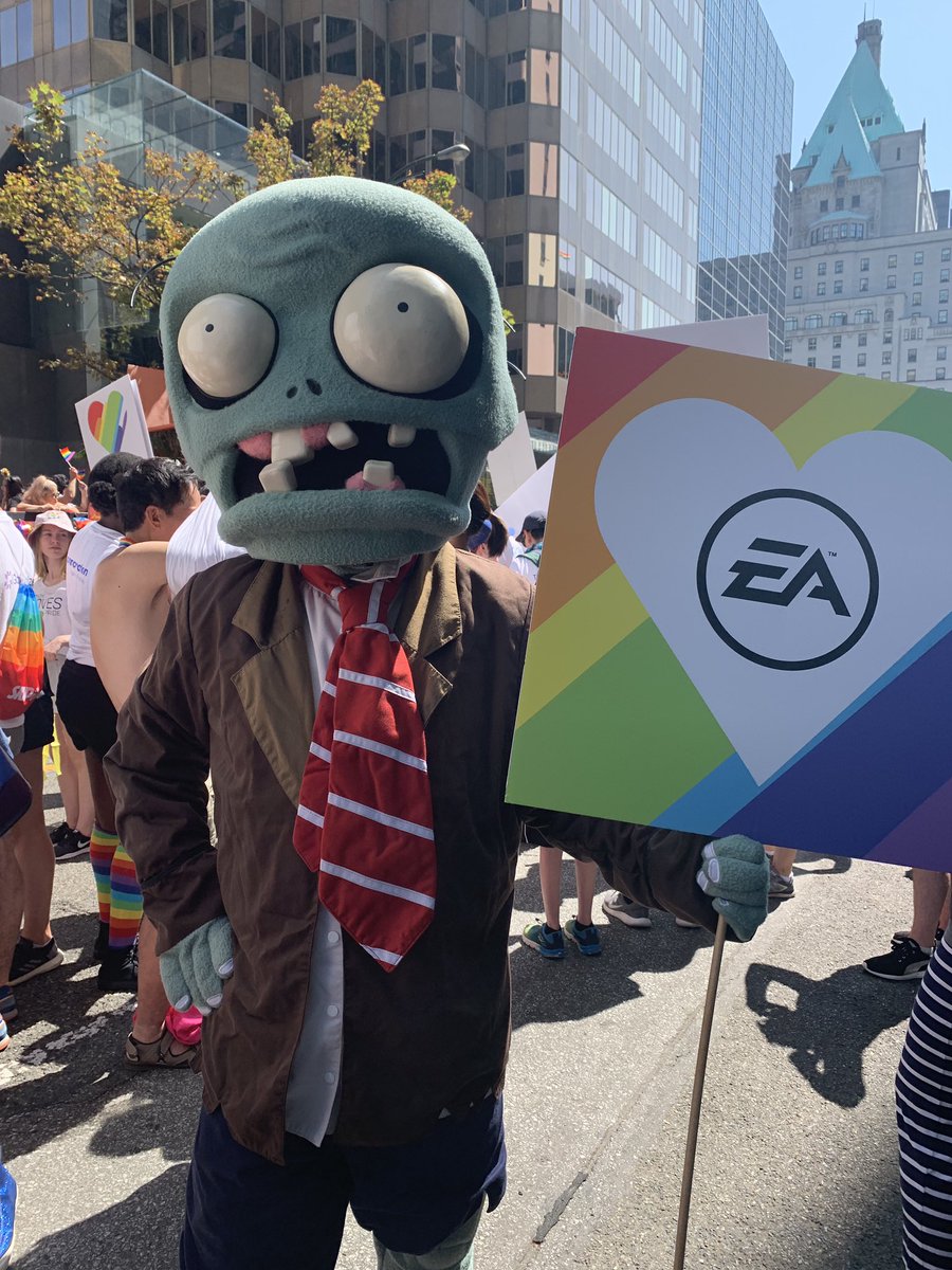 JamesBergCanada's tweet photo. Zombies getting ready for #PrideVancouver with #TechLovesPride. Big fan of the #PlantsVsZombie franchise so great to rep #EA https://t.co/zTQ8sB6ifr