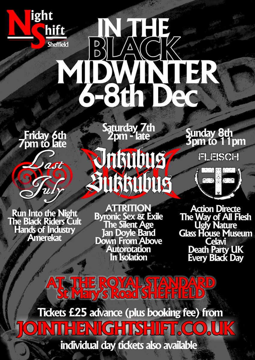 ANNOUNCEMENT: we'll be playing at this great festival in December. Limited amount of tickets available, get yours now wegottickets.com/event/479563 #Sheffield #festival #Goth #IndustrialMusic