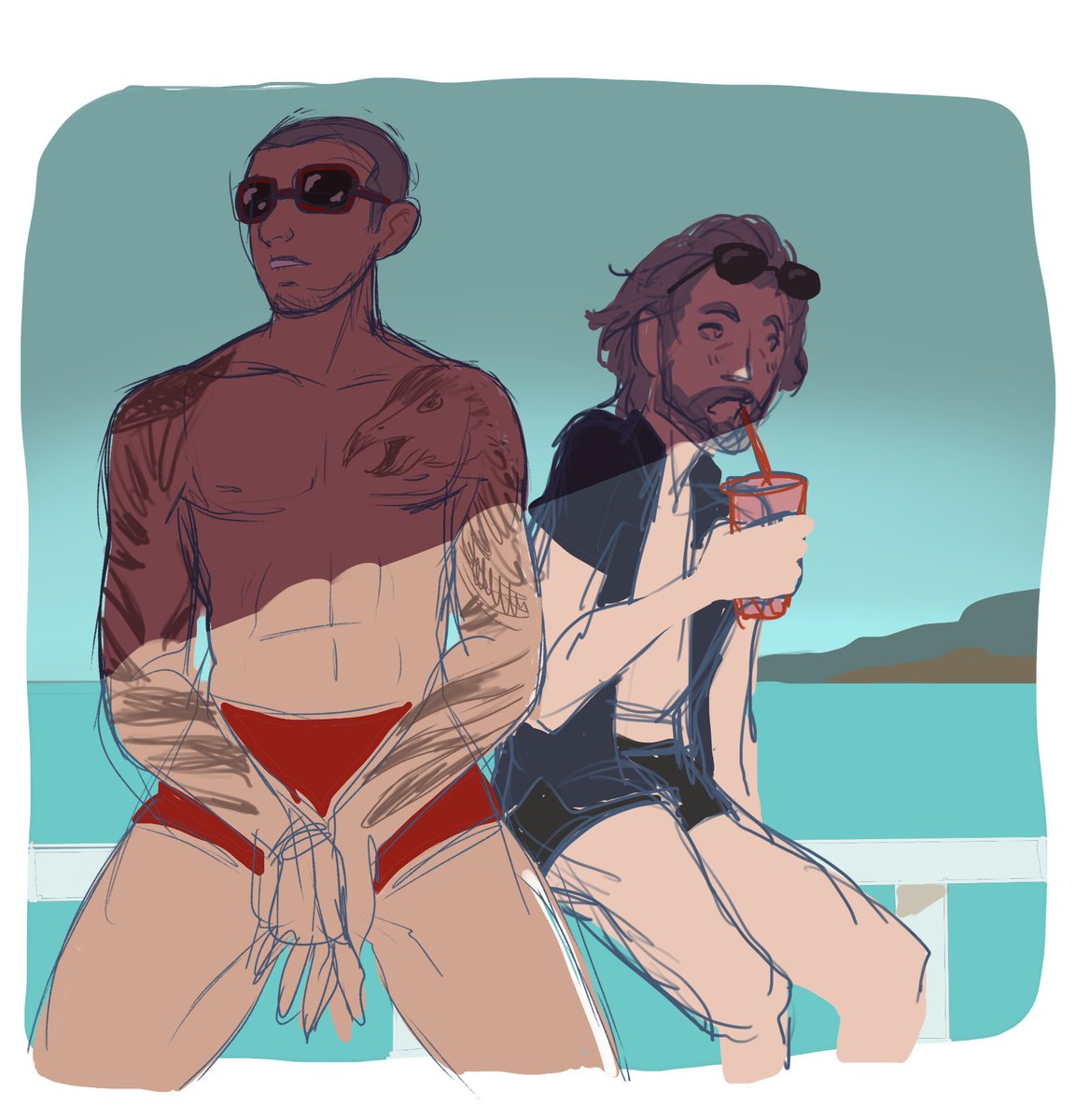 PearlPugly's tweet photo. This Regis-Clarus holiday pic NEEDS to be finished before August is out ๐ฌ plus itโs been ages since I did anything remotely #regclar; itโs time ๐จโ๏ธ https://t.co/B5NTt5Mq5s