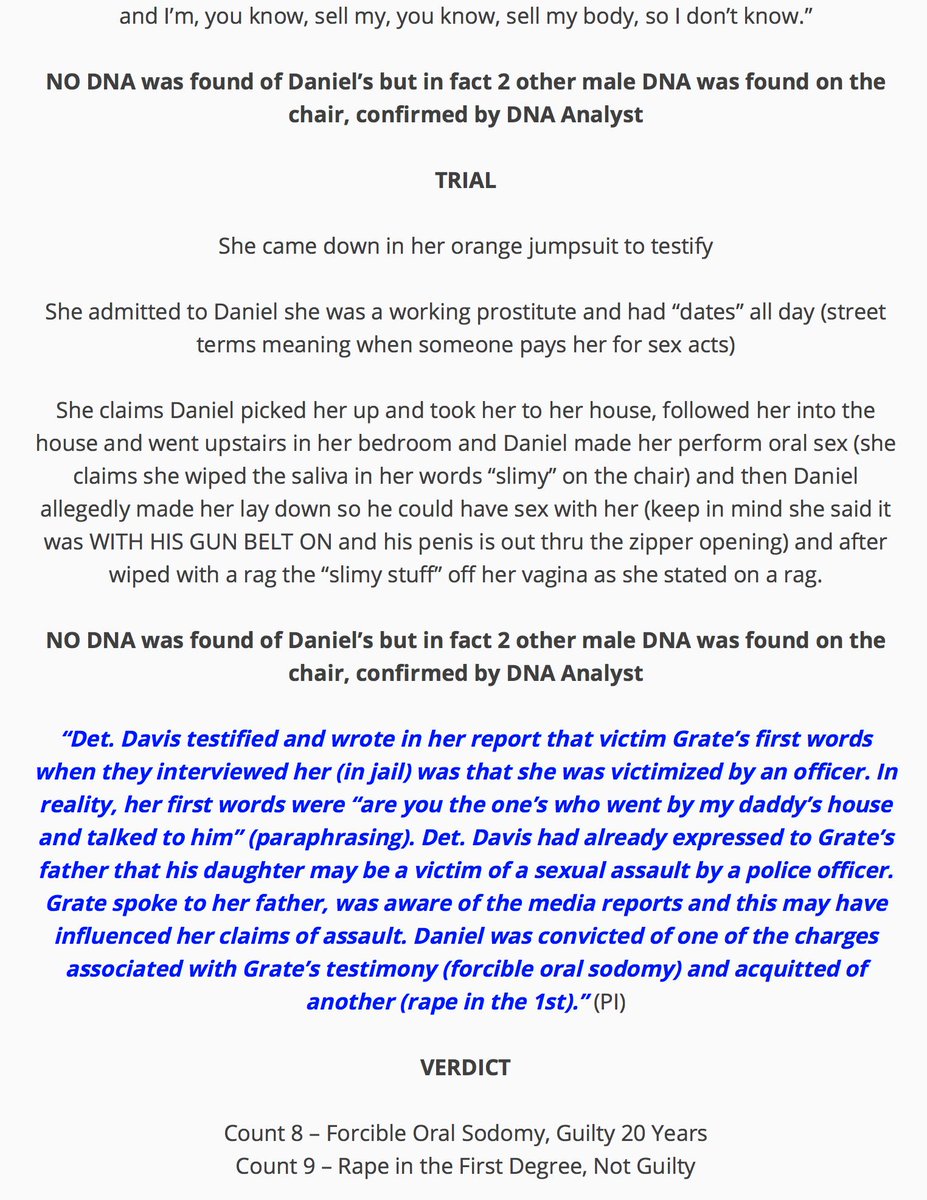 DianaKaySanders's tweet photo. Accuser #6, #RosettaGrate, just like #JannieLigons, no DNA found. That's not a problem for super-sleuths #KimDavis &amp; #RockyGregory. They didn't need evidence to manufacture a case against #DanielHoltzclaw. #govstitt #screwthealfordplea #freedanielholtzclaw https://t.co/GLvByJC47U