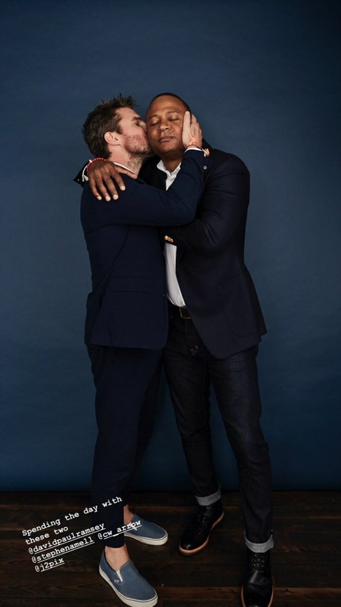 thisiselley's tweet photo. Gosh....@david_ramsey and @StephenAmell 's bromance is so precious.... I'm going to miss those two so much... https://t.co/JWsxyfu54J