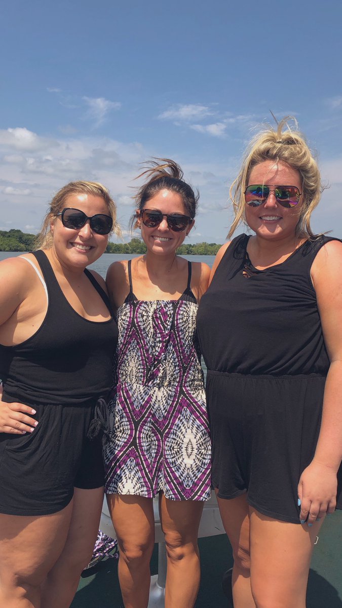 Teachers enjoying our weekend before the first official week of work!! 😎🚤⚓️@sms_oberg <a href="/MissBlair87/">Mrs. Amos</a>