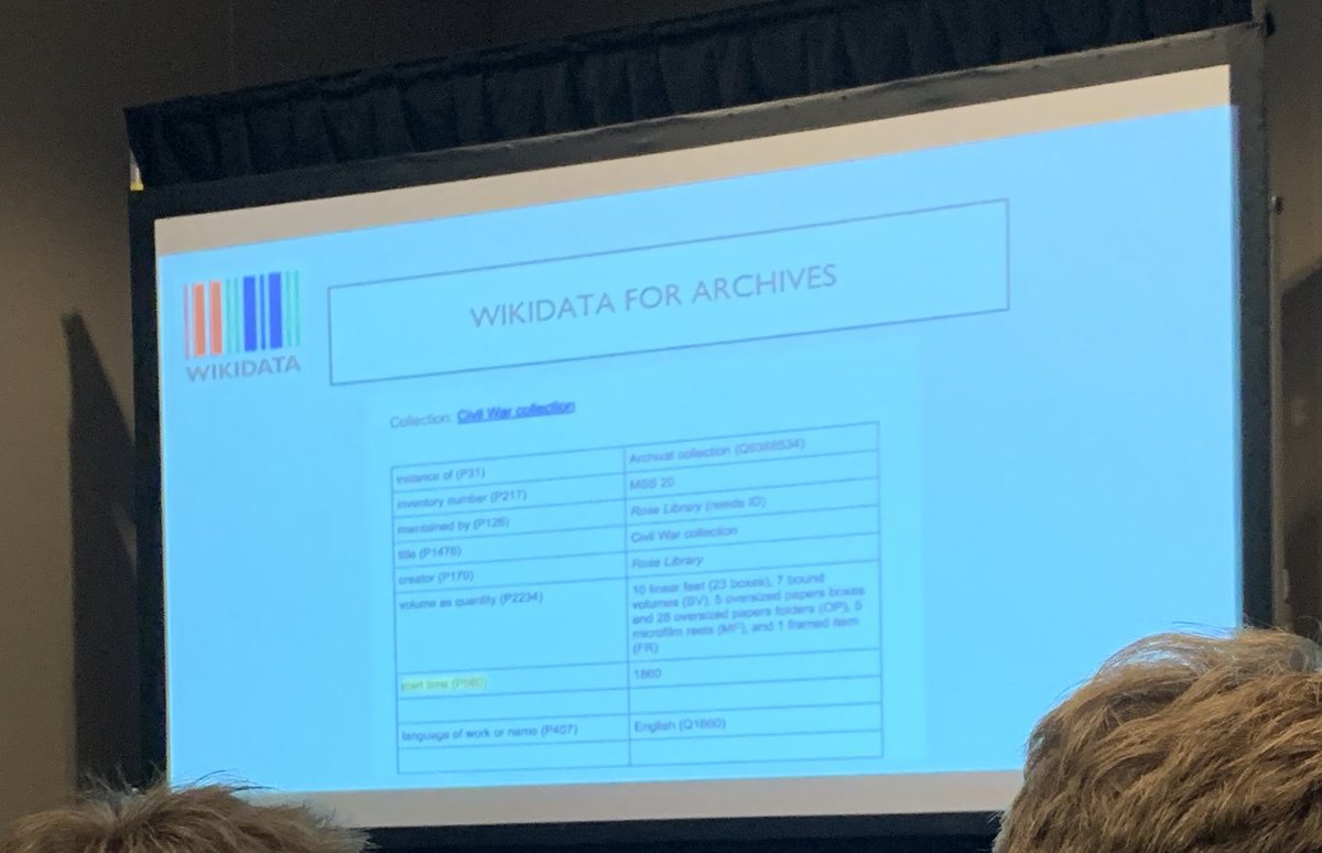 thelostms's tweet photo. .@ElizabethRRoke Wikidata records only verifiable facts, so no room for notes #s308 #saa19 https://t.co/fwrokb4pCa