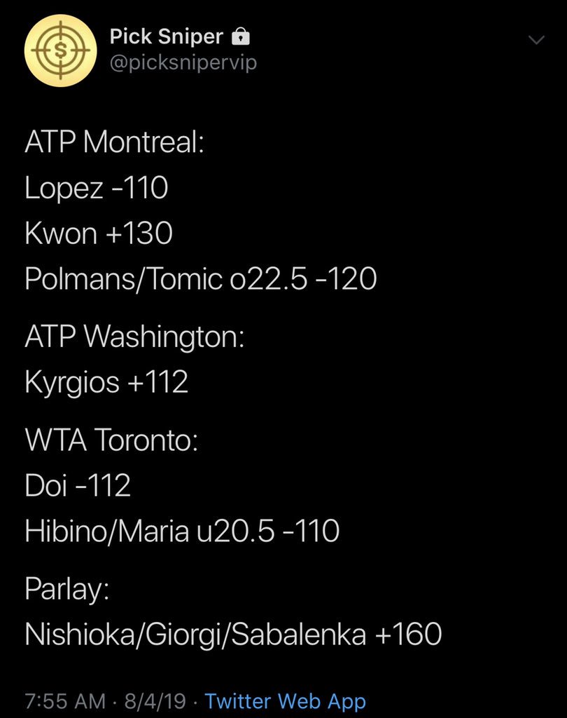 picksniper's tweet image. No #FreePlay today, but VIP ends the week on 🔥🔥🔥

🎾: 5-1 / +4.42u 💸 DM to join!