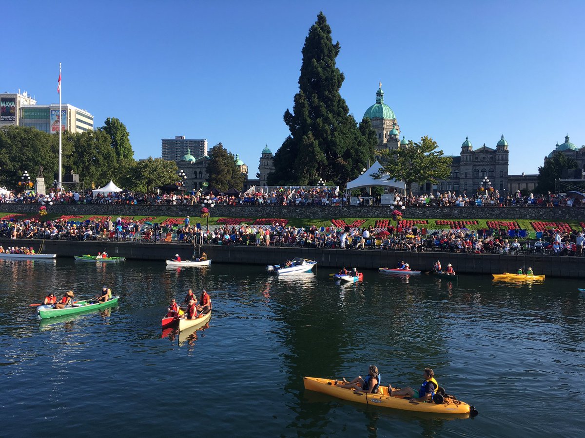 CTVNewsAdam's tweet photo. The calm before the symphonic storm! Thrilled to be emceeing Splash for the 11th year. Here’s the view from the @VicSymphony barge. 59 minutes and counting to show time. #Splash2019 https://t.co/X3UKix1u4L