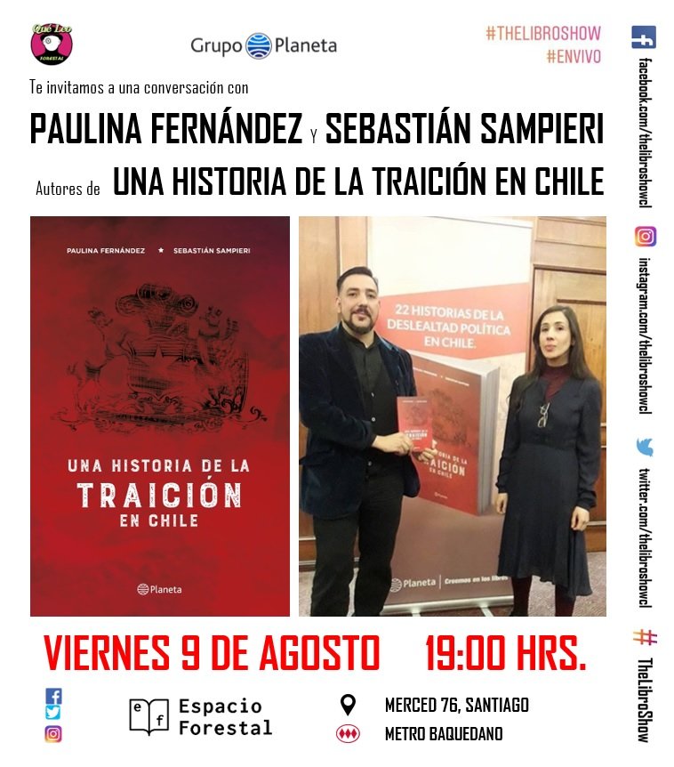 QueLeoForestal's tweet photo. Esta semana en el Forestal: Viernes 9 en @thelibroshowcl   #UnaHistoriaDeLaTraicionEnChile con #PaulinaFernández y @sampierileroux ; Sábado 10 a las 18 hrs presentación de #Clodomiro con #CarlosBallo y a las 19:30 hrs  @mariocerdarojas y #MikeWilson charlan de #CienciasOcultas https://t.co/CLFTTFbAXK