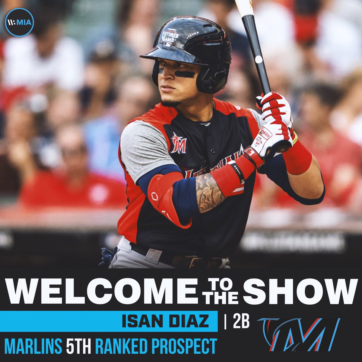 marlinsnetwork's tweet photo. Showtime baby! Welcome to the show, Isan! #JuntosMiami https://t.co/mRucJApP8i