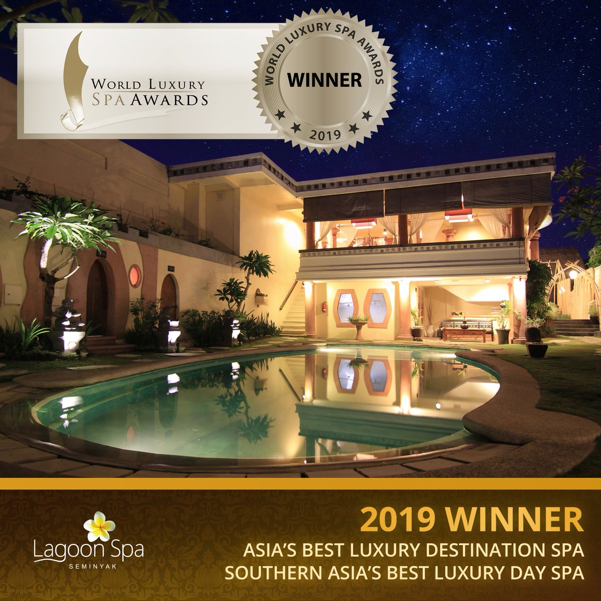 lagoon_spa's tweet photo. Lagoon Spa Seminyak has been named as "The Best Asia's Luxury Destination Spa" and "The Best Southern Asia's Luxury Day Spa" in the World Luxury Spa Awards 2019. Thank you for all of your support and happy patronage over the years.

https://t.co/TAFuCiah3f

#balispa #balihotel https://t.co/LHbBhEm6zx