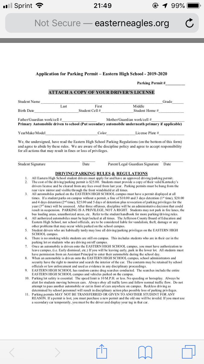 ehs_classof20's tweet image. Remember to fill out your parking application and bring it to eagle prep with payment for your spot!! Link in bio and here :) easterneagles.org/parents/parkin…