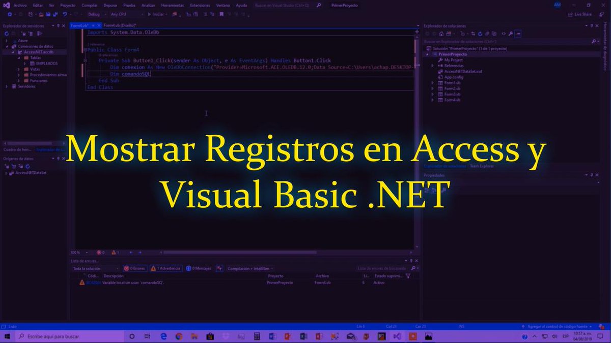 ClaseVirtualArt's tweet photo. Es turno del 6to Video de nuestro Video Tutorial de #Access y #VB.NET

LIKE Y RE-TWEET!! 👍🤝

https://t.co/JbxgL26WFL https://t.co/O6JkQ8hHQ9