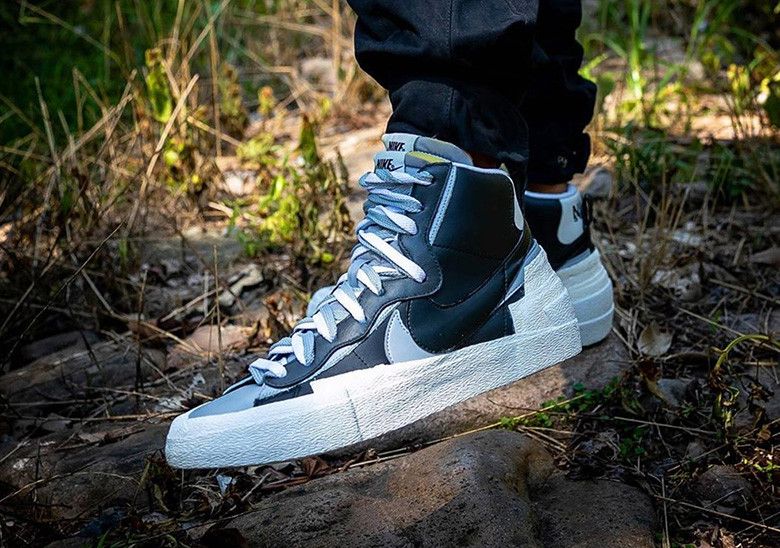 nike x sacai blazer on feet