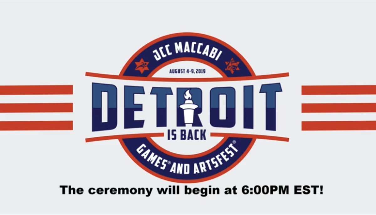 TUNE IN at 6pm EST for our <a href="/JCCMaccabiGames/">JCC Maccabi Games</a> Opening Ceremony LIVE from <a href="/pizzapizzaarena/">Littlecaesarsarena</a> in downtown Detroit! #DetroitIsBack youtu.be/DLLgSlXBggw