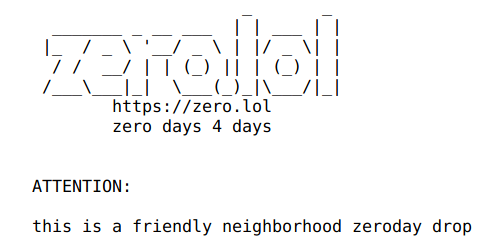 zer0pwn's tweet photo. You answered and I am listening. #DEFCON is this week, so why the fuck not? #KDE #0day #zero #zerodotlol #zerolol https://t.co/WctMziUPMa