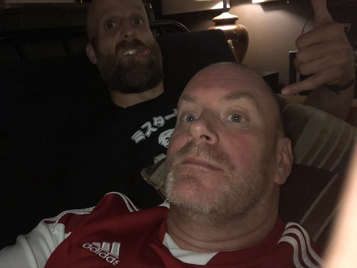 Your two favorite guitarists waiting for Keats to lay down some vox.