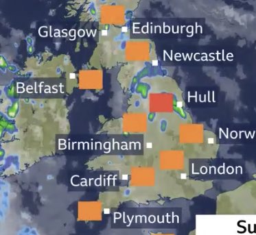 jakeahess's tweet photo. I wonder could @bbcweather consider an alternative way of labelling cities marked on their weather map: although in Shropshire we have strong links with Birmingham, the text box obliterates our whole county and much of west Wales, along with associated weather detail! https://t.co/bn5eryvl2M