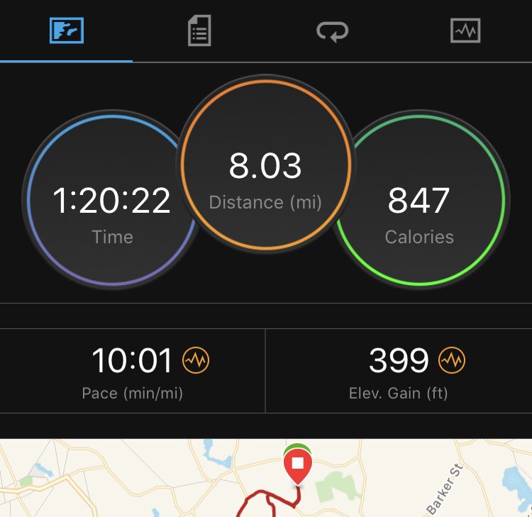 I am so happy-I got back up to 8 miles today ! I haven’t been able to run that distance since November due to injuries . It was hot , steamy and sluggish , but it is done ✅ !Yippee ! Hope everyone is having a nice weekend ! 😎#marinecorpsmarathon #semperfifund