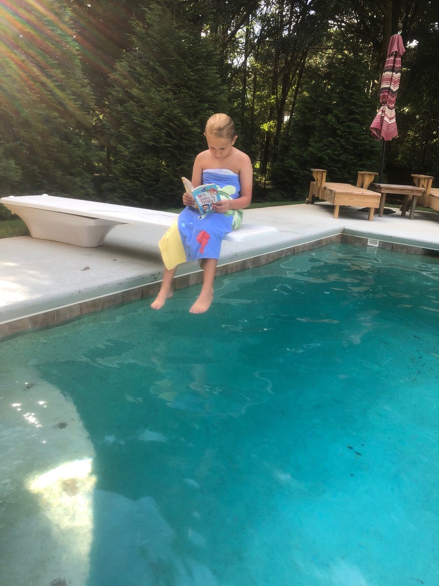 katiemclawson's tweet photo. .@CFESMediaCenter the Lawson boys are ending summer and completing their bingo cards with a pool read. #nosplashing https://t.co/bXRNqQM7XT