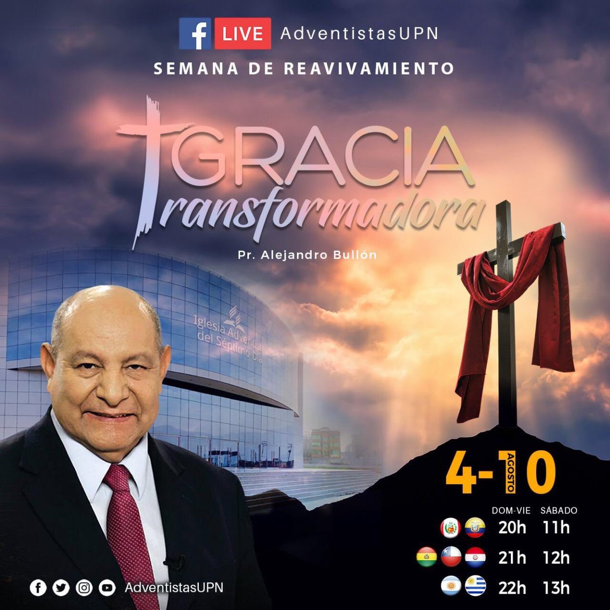 waltermurilloa's tweet photo. 🇵🇪 A partir de hoy estamos conectados con la Semana de Reavivamiento: Gracia Transformadora, del 4 al 10 de agosto con el Pr. Alejandro Bullón. 🙏🏼

Participe desde: https://t.co/FfBlRVMhYD #GraciaTransformadora https://t.co/kqod7HGmvX