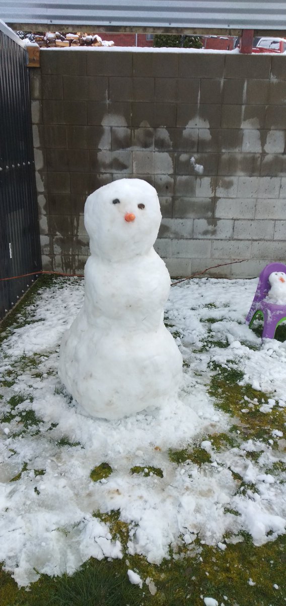 today's art is a snow man 😂 it's been snowing lots in NZ and school got cancelled today yay