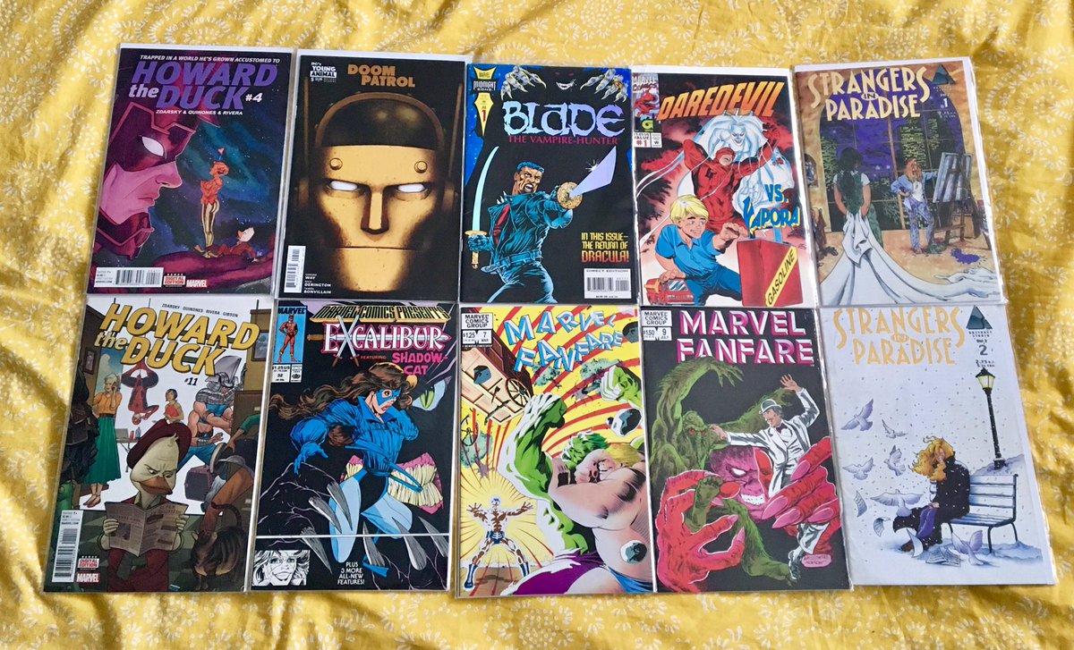 GregLickteig's tweet photo. The bins were VERY kind today. All praise the Comic Gods. #BackIssueBonanza #DollarDaze #SundayFunday #BedSpreadShot https://t.co/RyqAWkuxoY