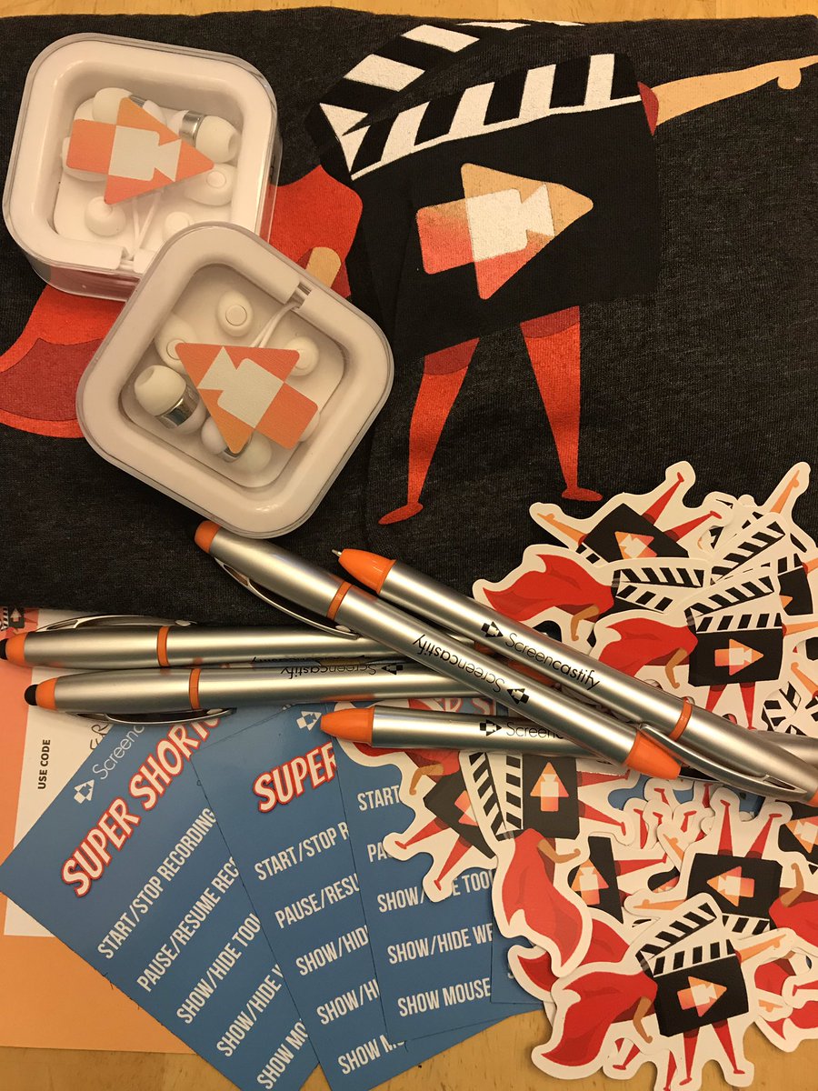 kimwilson210's tweet photo. Thank you Screencastify! @amandadriver15 and I are super excited to provide Screencastify swag to our fellow colleagues at our upcoming county presentation! Whoop! Whoop! #E3innovators #24strong #screencastify https://t.co/laSR1cJCW1